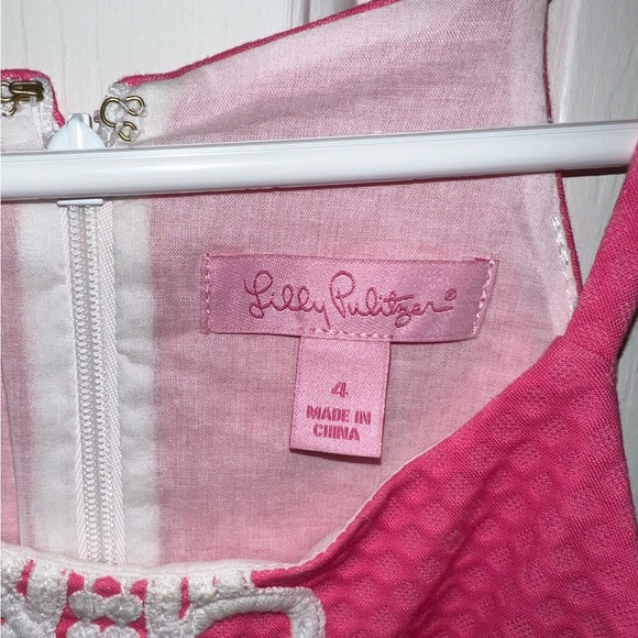 LILLY PULITZER Annabelle Pink White Halter Tank Top Blouse - Size 4 - Picture 3 of 7